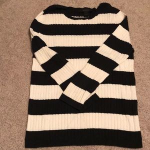 Express black and white cable knit sweater